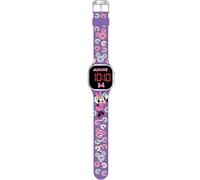 Accutime MN4237 LED Kinderuhr Disney Minnie Maus, Digitaluhr mit LED-Anzeige für Uhrzeit und Datum, Weiches Acryl-Armband, Lange Batterielaufzeit, Abschalt Automatik, Uhr für Jungen und Mädchen, Lila
