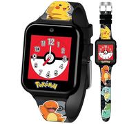 Accutime POK4231 Kinder Smart Watch Pokemon, Kinderuhr mit Selfie Kamera, Foto & Video, Stoppuhr, 3 Hintergründe, 10 Zifferblätter, Diktiergerät, Wecker, Smartwatch Uhr für Jungen und Mädchen, schwarz