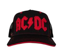 ACDC Distressed bestickte Trucker-Kappe - 100 % recyceltes Polyester, Schwarz, blau, Einheitsgröße