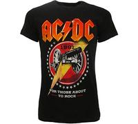 ACDC Herren T-Shirt AC/DC AC DC Original for Those About Rock Offizielles schwarzes T-Shirt Kanone Hard Rock (M)