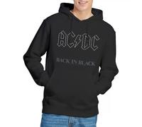 ACDC Back in Black Hoodie Hooded Sweatshirt, Schwarz, XL