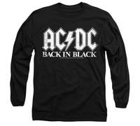 ACDC Unisex Back in Black Mens Long Sleeve T-Shirt, Schwarz, M