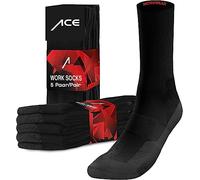 ACE Arbeitssocken - 10 Paar Arbeitsstrümpfe lang - atmungsaktive Socken für Herren & Damen - Strümpfe für die Arbeit - 47-50