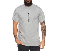 Ace Name - Herren T-Shirt Straw Hat Luffy Zoro One Monkey D. Pirat Ace Piece Goku Anime Ruffy, Größe:4XL, Farbe:Grau Meliert