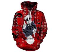 ACEFAST INC Gojo Satoru Hoodie Kostüm Cosplay Sweatshirt Pullover 3D Neuheit Kapuzenpullover für Herren Damen, Style 02, M