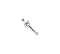 AceFun 20G Titan Nasenpiercing 1 geformt gerade G23 Stahl 2.5mm Cubic Zirkonia Diamant Silber Nasenstecker Titan Nasenpiercing Stud Schmuck für Frauen Männer