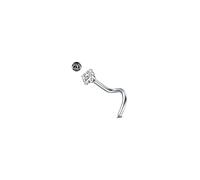 AceFun Titan Nasenpiercing Silber 20G Korkenzieher Titan Stahl Nasenstecker Schraube 1 Stück Piercing Pin Körperschmuck 2.5mm Diamant