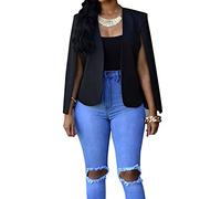 ACemt Damen Cape Blazer Mit Offenen Ärmeln - Damen Umhang Kostüm, Umhang Cape Offene Front Split Sleeve Leichtes Büro Jacke Mantel Arbeitskleidung Lässiger Einfarbiger Cape Mantel Business Blazer