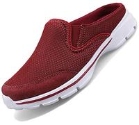 Acfoda Slip On Hausschuhe Damen Sommer Sabot Schuhe Mesh Atmungsaktive Pantoffeln Geschlossen Pantoletten Leicht Clogs Frauen Weiche rutschfest Indoor Outdoor Slipper Rot 39