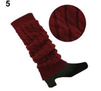 AchidistviQ Damen Häkelstrick Zopfstrick Geflochten Winter Beinstulpen Stiefel Manschetten Toppers Socken rot
