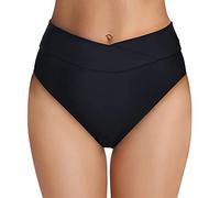 Achimlt Bikini Hose Damen Retro Ruched Bikinihose High Waist Badeanzug Mädchen Bikini Unterteil Damen Hoch Geschnittene Badehose Einfarbige Hoher Taille Strandhose Einfarbige Bikini Briefs