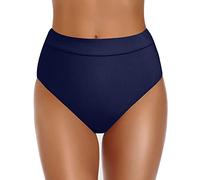 Achimlt Bikini Hose Damen Retro Ruched Bikinihose High Waist Badeanzug Mädchen Bikini Unterteil Damen Hoch Geschnittene Badehose Einfarbige Hoher Taille Strandhose Einfarbige Bikini Briefs