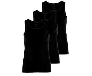 Achselhemd AMMANN "3er Pack Athletic Shirt Day Modern / Close to you", Herren, Gr. 6, N-Gr, schwarz, Obermaterial: 93% Baumwolle CO. 7% Elasthan EL., Unterhemden (14965400-6) schwarz