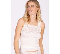 Achselhemd NINA VON C. ""Fine Cotton"", Damen, Gr. 42, N-Gr, weiß, Obermaterial: 100% Baumwolle. Spitze: 91% Polyamid, 9% Elasthan, unifarben, körpernah, V-Ausschnitt, Unterhemden Achselhemd, weich, a