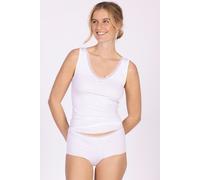 Achselhemd NINA VON C. "Simply", Damen, Gr. 36, N-Gr, weiß, Obermaterial: 48% Baumwolle, 47% Modal, 5% Elasthan, unifarben, bequem, V-Ausschnitt, Unterhemden, basic, weich, elastisch, bequem, eng, mit