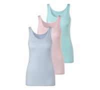 PETITE FLEUR Achselhemd Damen blau+rosé+mint Gr.38