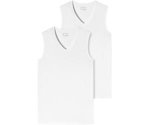 Achselhemd SCHIESSER "95/5", Herren, Gr. 5, N-Gr, weiß (100, weiß), Jersey, Obermaterial: 95% Baumwolle, 5% Elasthan, unifarben, normal, V-Ausschnitt, Unterhemden, mit V-Ausschnitt (45174000-5) 100, w
