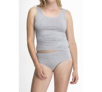 Achselhemd SPEIDEL "Bio Cotton plus", Damen, Gr. 44, N-Gr, grau (kiesel, mélé), Single Jersey, Obermaterial: 92% Baumwolle, 8% Elasthan, meliert, figurbetont, Rundhals, Unterhemden, weich, hochwertig,
