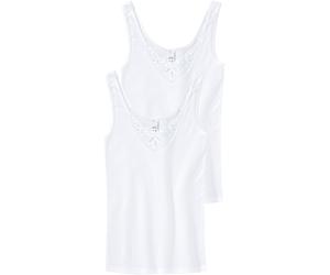 Achselhemd SPEIDEL "Noelle", Damen, Gr. 42, N-Gr, weiß, Feinripp, Obermaterial: 100% Baumwolle, bestickt, unifarben, V-Ausschnitt, Unterhemden, eng, V-Ausschnitt, ohne Schadstoffe, Baumwolle, Topselle