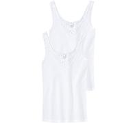 Achselhemd SPEIDEL "Noelle", Damen, Gr. 50, N-Gr, weiß, Feinripp, Obermaterial: 100% Baumwolle, bestickt, unifarben, V-Ausschnitt, Unterhemden, eng, V-Ausschnitt, ohne Schadstoffe, Baumwolle (23007248