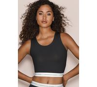 Achseltop COPENHAGEN STUDIOS, Damen, Gr. L (40), N-Gr, schwarz-weiß (schwarz), Single Jersey, Obermaterial: 50% Modal (TENCEL™), 45% Baumwolle, 5% Elasthan, unifarben, tiefer Rundhals, Unterhemden, mi