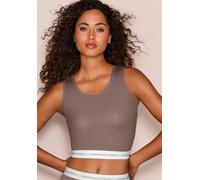 Achseltop COPENHAGEN STUDIOS, Damen, Gr. XL (42), N-Gr, braun, Single Jersey, Obermaterial: 50% Modal (TENCEL™), 45% Baumwolle, 5% Elasthan, unifarben, tiefer Rundhals, Unterhemden, mit weichem Logobu