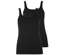 Achseltop LISCA "2er Pack Damen Trägerhemd Emma", Damen, Gr. L, N-Gr, schwarz, Obermaterial: 45% Baumwolle CO. 45% Modal CMD. 10% Elasthan EL., Unterhemden (48180768-L) schwarz