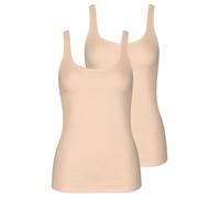 Achseltop LISCA "2er Pack Damen Trägerhemd Kaia", Damen, Gr. M, N-Gr, beige (nude), Obermaterial: 90% Baumwolle CO. 10% Elasthan EL., Unterhemden (14203534-M) nude