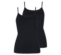 Achseltop LISCA "2er Pack Damen Trägerhemd Kaia", Damen, Gr. M, N-Gr, schwarz, Obermaterial: 90% Baumwolle CO. 10% Elasthan EL., Unterhemden (51808764-M) schwarz