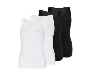 Achseltop SASSA "4er Sparpack Top LOVELY SKIN", Damen, Gr. 36, N-Gr, bunt (schwarz, weiß), Obermaterial: 95% Modal CMD. 5% Elasthan EL., Unterhemden (37389015-36) schwarz, weiß