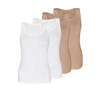 Achseltop SASSA "4er Sparpack Top LOVELY SKIN", Damen, Gr. 40, N-Gr, bunt (beige weiß), Obermaterial: 95% Modal CMD. 5% Elasthan EL., Unterhemden (22389766-40) beige weiß