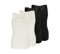 Achseltop SASSA "4er Sparpack Top LOVELY SKIN", Damen, Gr. 42, N-Gr, bunt (schwarz ivory), Obermaterial: 95% Modal CMD. 5% Elasthan EL., Unterhemden (65417733-42) schwarz ivory
