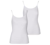 Achseltop URBAN CLASSICS "Urban Classics Ladies Basic Tank Top Cotton 2-Pack", Damen, Gr. L, Normalgrößen, weiß, weiß, 95% Baumwolle, 5% Elasthan, unifarben, normal, Unterhemden (55685606-L) weiß, wei