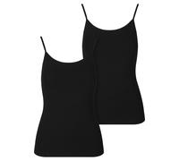 Achseltop URBAN CLASSICS "Urban Classics Ladies Basic Tank Top Cotton 2-Pack", Damen, Gr. M, Normalgrößen, schwarz (schwarz, schwarz), 95% Baumwolle, 5% Elasthan, unifarben, normal, Unterhemden (30941