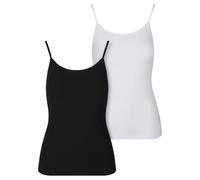 Achseltop URBAN CLASSICS "Urban Classics Ladies Basic Tank Top Cotton 2-Pack", Damen, Gr. XL, Normalgrößen, schwarz, weiß, 95% Baumwolle, 5% Elasthan, unifarben, normal, Unterhemden (48245612-XL) schw