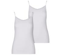 Achseltop URBAN CLASSICS "Urban Classics Ladies Basic Tank Top Cotton Lace 2-Pack", Damen, Gr. XS, Normalgrößen, weiß (weiß, weiß), 95% Baumwolle, 5% Elasthan, unifarben, normal, Unterhemden (11348033