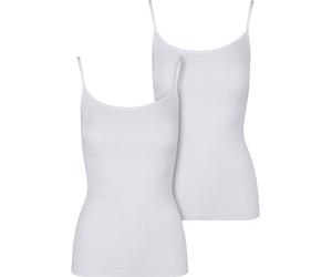 Achseltop URBAN CLASSICS "Urban Classics Ladies Tank Top 2-Pack", Damen, Gr. XS, Normalgrößen, weiß (weiß, weiß), 95% Viskose, 5% Elasthan, unifarben, normal, Unterhemden (95498042-XS) weiß, weiß