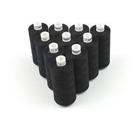 Ackermann 10x 1.000m UNIVERSAL NÄHGARN, Stärke 120, Qualitätsgarn, Nähmaschinengarn, Overlock Garn, Garn für Overlock-Nähmaschinen (799 Schwarz)