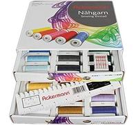 Ackermann 36 Farben x 200m UNIVERSAL 120 NÄHGARN (Allesnäher) in handlicher Box. Nähgarnsortiment, -, Nähgarn-Sortiment-Set, Nähmaschinengarn, Qualitätsgarn