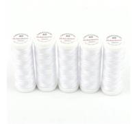 Ackermann® Embroidery (5X 260m) Maschinen STICKGARN, hochglänzendes und reißfestes Garn für die Näh- und Stickmaschine (2800 Weis)