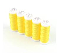 Ackermann® Embroidery (5X 260m) Maschinen STICKGARN, hochglänzendes und reißfestes Garn für die Näh- und Stickmaschine (2805 Gelb 1)