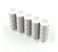 Ackermann® Embroidery (5X 260m) Maschinen STICKGARN, hochglänzendes und reißfestes Garn für die Näh- und Stickmaschine (2900 Lichtgrau)