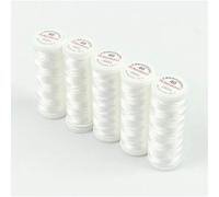 Ackermann® Embroidery (5X 260m) Maschinen STICKGARN, hochglänzendes und reißfestes Garn für die Näh- und Stickmaschine (2941 Reinweis)