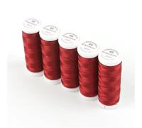 Ackermann® Embroidery (5X 260m) Maschinen STICKGARN, hochglänzendes und reißfestes Garn für die Näh- und Stickmaschine (2960 Rot 4)