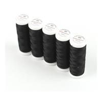 Ackermann® Embroidery (5X 260m) Maschinen STICKGARN, hochglänzendes und reißfestes Garn für die Näh- und Stickmaschine (2999 Schwarz)