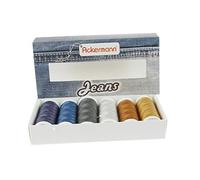 Ackermann® Jeans Nähgarnset Farben Mix, Jeansgarn 4X Stärke 30 zu je 70m & 2X Stärke 80 zu je 150m