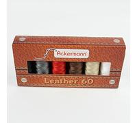 Ackermann Leather Nähgarnset Farben Mix Stärke 60, 6 x 120m, Garn für Leder, Markengarn (1,11 € pro 100 m)
