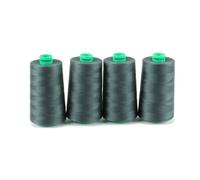 Ackermann Nähgarn Dunkelgrau (0847), 4x 5.000 m Konen (20.000 m) - Universal-Garn 100% Polyester, Stärke 120, OEKO-TEX, für Overlock- und Nähmaschinen