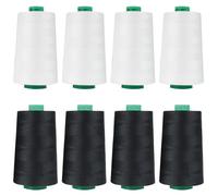 Ackermann Overlockgarn 8x5000m schwarz & weiß Set (0,09 € pro 100 m)