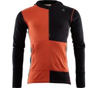 Aclima Men's WarmWool Hoodsweater with Zip Jet Black/Red Clay/North Atlantic Jet Black / Red Clay / North Atlantic S